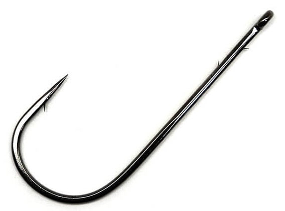 Gamakatsu Worm Hook Round Bend Black 4/0