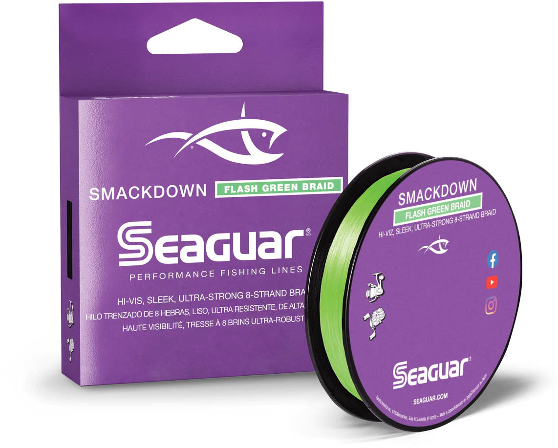 Seaguar Smackdown Braid Line - Flash Green 300yd 15lb - 15SDFG300