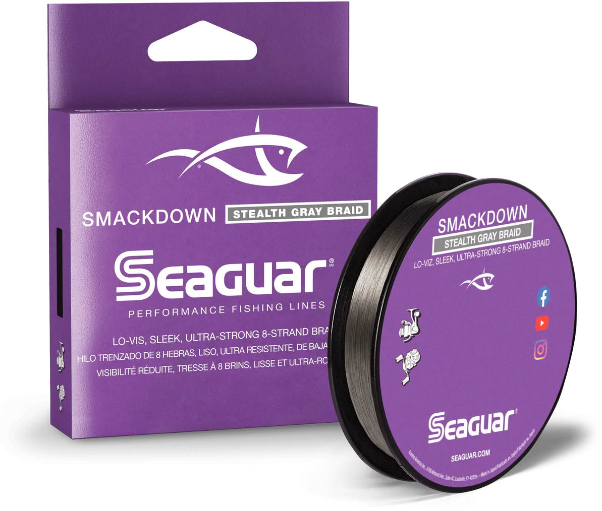 Seaguar Smackdown Stealth Gray Braid Fishing Line, 300 Yards, 40 lbs