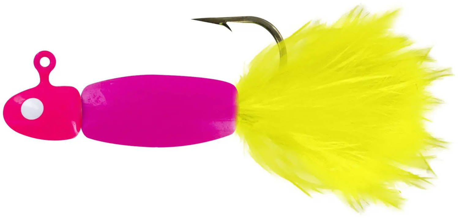 Big Bite Baits Pink Chartreuse Tail Lindner Panfish Special Jig