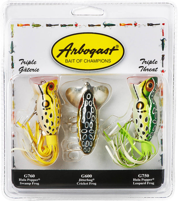 Arbogast Triple Threat Classic Topwaters Variety Pack