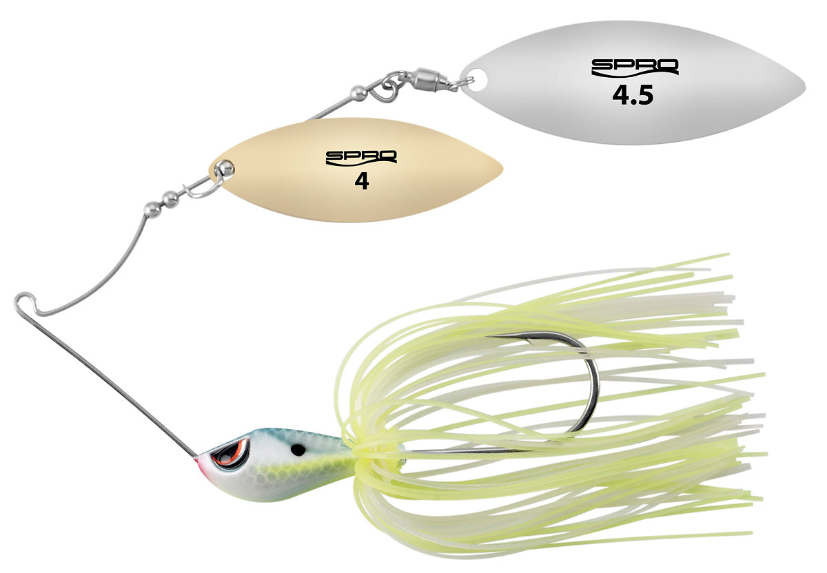 Spro Blade Double Willow Spinnerbait 1/2 oz / Chartreuse White