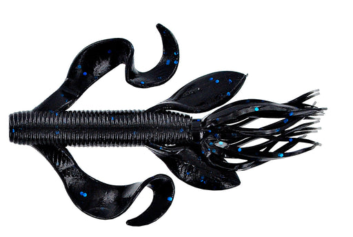 Gary Yamamoto 4 Inch Kreature - 7 Pack - Black with Large Blue Flake