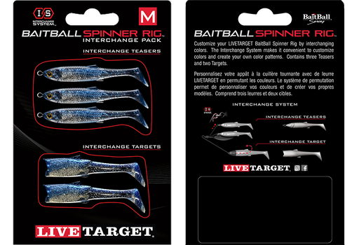 LIVETARGET BaitBall SR Interchange Pack Umbrella Rig Parts Blue Silver