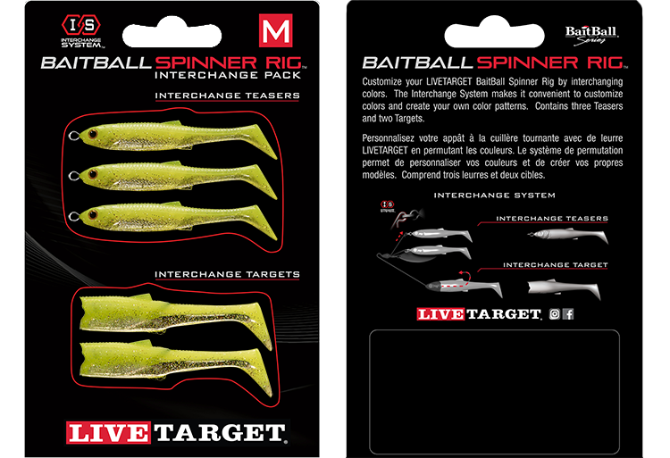 Live Target Baitball Spinner Rig Interchange Pack - Chartreuse/Silver Small