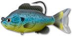 LIVETARGET Sunfish Soft Body Top Hook Swimbait Blue Yellow Pumpkinseed