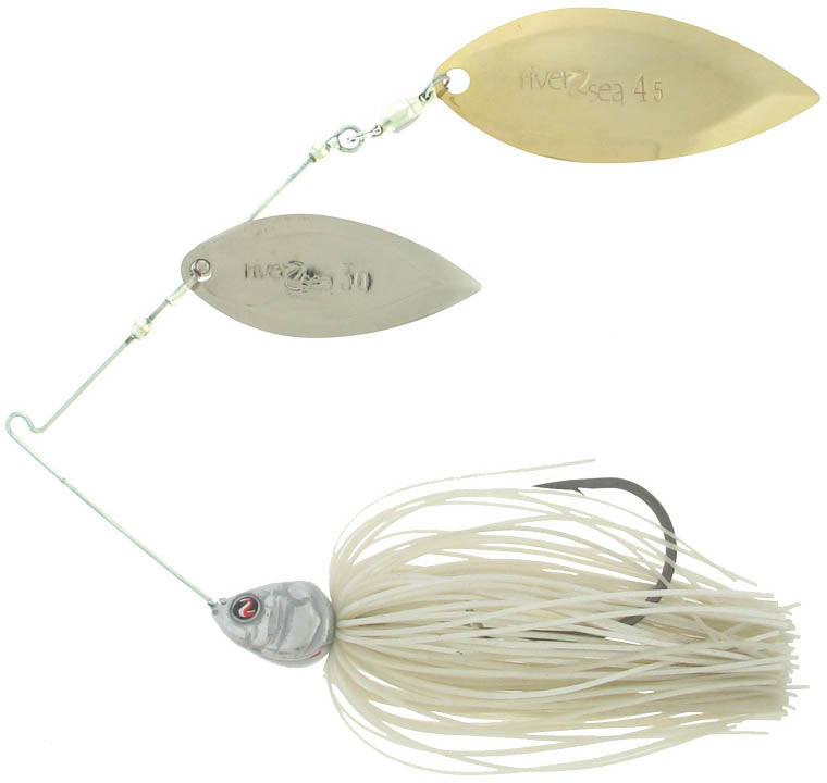 double-sided fishing lure River2Sea Ish Monroe Bling Double Willow Spinnerbait 1/2 oz. Flo