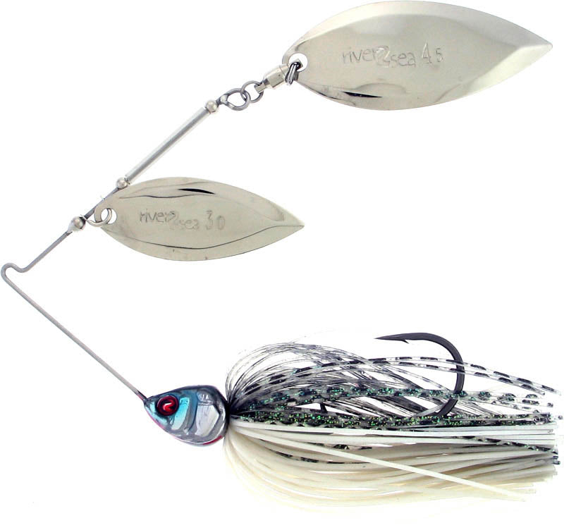 evans super dimond fish lure River2Sea Ish Monroe Bling Double Willow Spinnerbait 1/2 oz. Flo