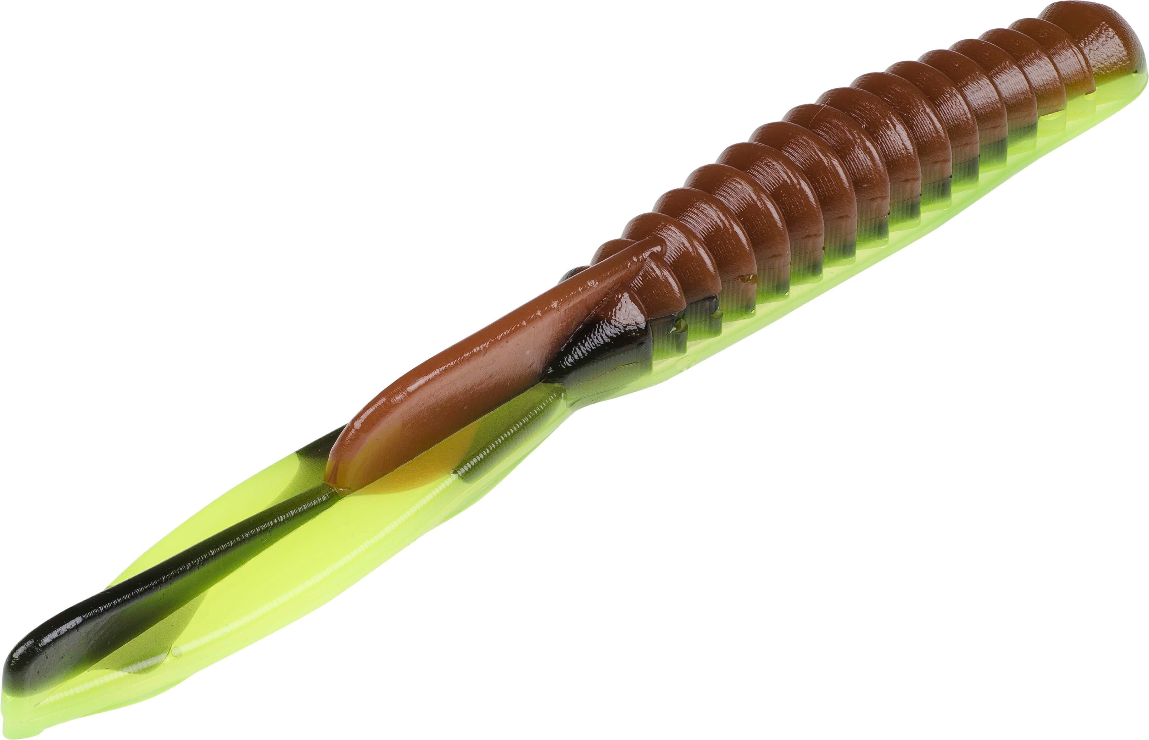 Texjet Knife Tail Worm 3,5 Pollice – 16 Pezzi Color Zucca Verde/Blue Flake – Per Drop Shot E Ned Rig