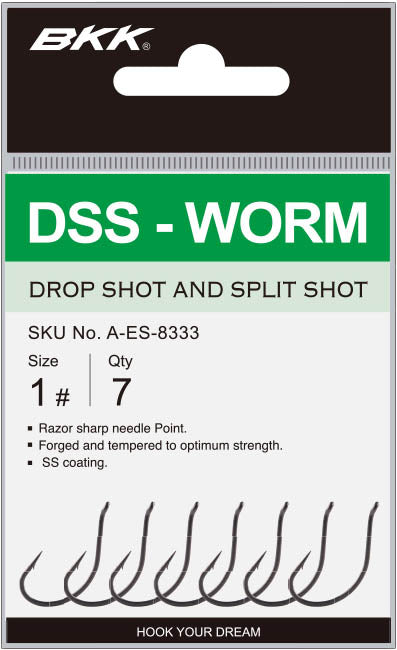 best hooks for drop shot fishing BKK DSS Worm Hooks 2/0