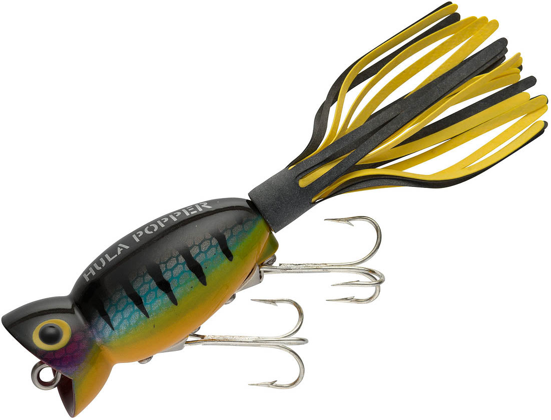 Arbogast Hula Popper Topwater Baits 1 1/4 Frog Yellow Belly 3/16