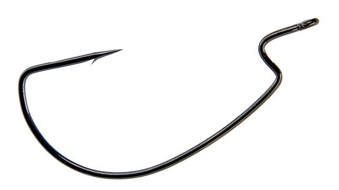 Gamakatsu Deep Throat Wide Gap Worm Hook – 5 Pack, Black, Offset Shank For Soft Plastics & Frog Baits