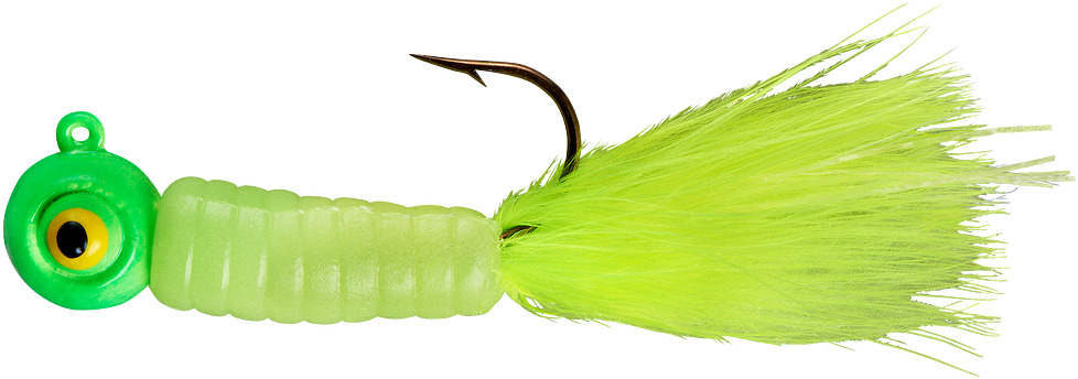 Lindy Fuzz-E Grub Jigs Black Chartreuse; 1/8 oz Lindy Fuzz-E Grub Jigs Black Chartreuse; 1/8 oz