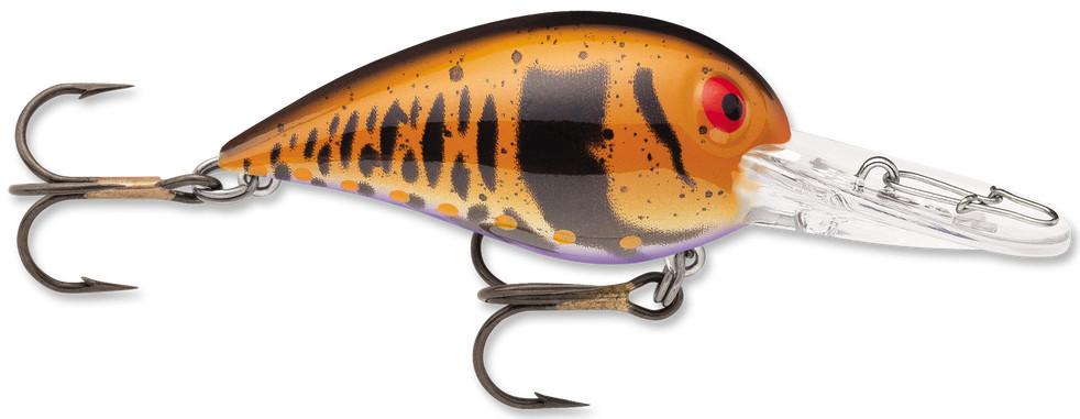 2) Storm Wiggle Wart Lures 1-Red Craw 1-Purple/Clear W/Prism 3