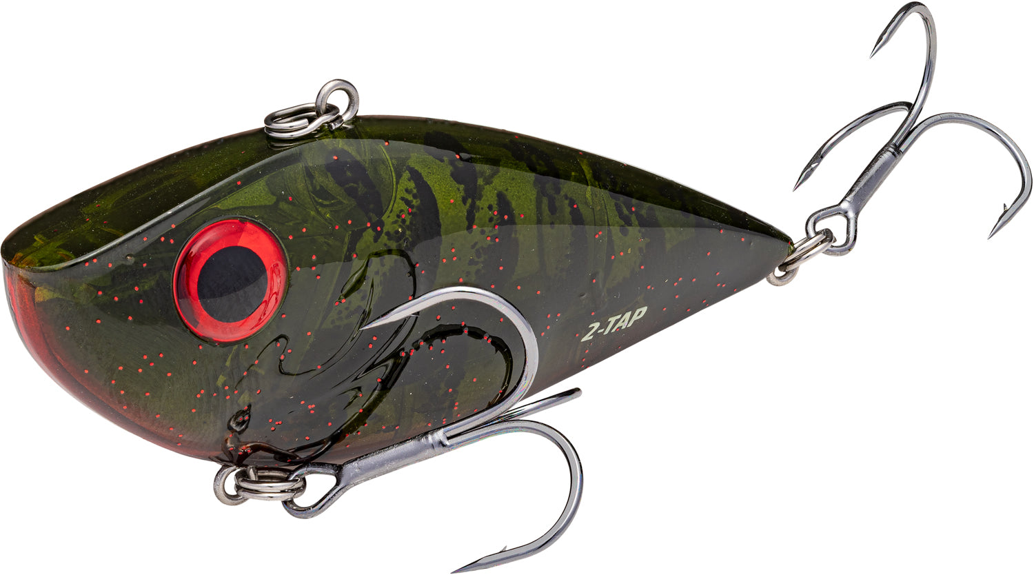 atomic two fishing lure Strike King Red Eyed Shad 2-Tap Tungsten 3/4 oz Chrome Black