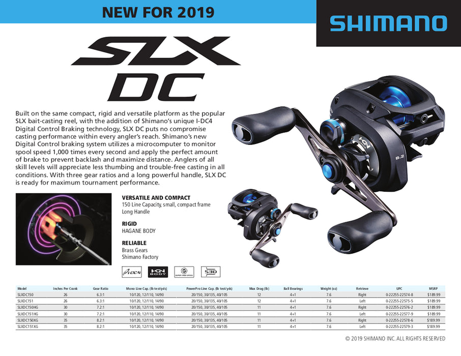 Shimano SLX 150 DC Digitally Controlled Baitcasting Reels — Discount Tackle