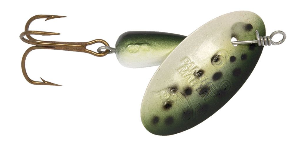 Panther Martin Regular In-Line Spinner, #9, 3/8oz, Yellow Body / Red Dot -  Silver 