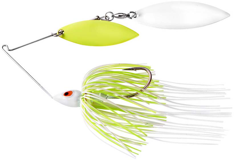 War Eagle Double Willow Spinnerbait Painted White Chartreuse / 1/2oz