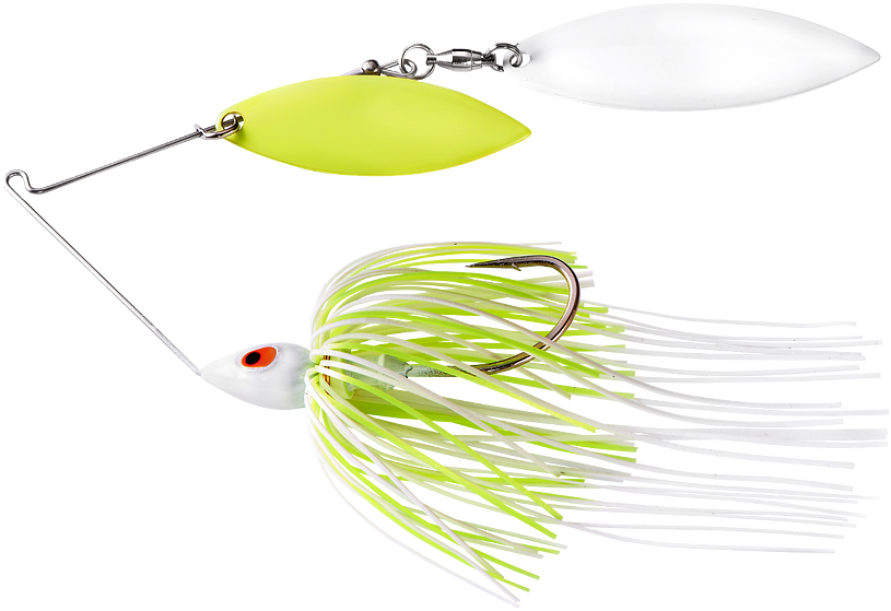 War Eagle Double Willow Spinnerbait Painted White Chartreuse / 1/2oz