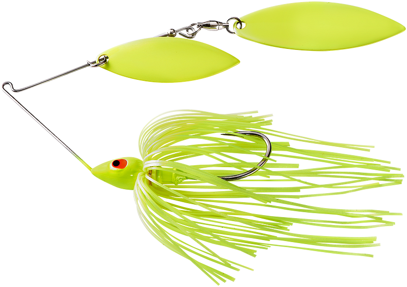 War Eagle Double Willow Spinnerbait Painted Chartreuse; 3/8 oz.