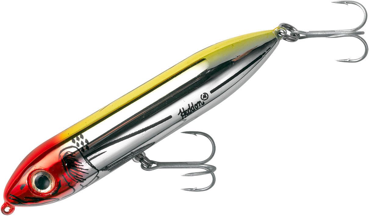 Heddon Super Spook Topwater Fishing Lure For Saltwater And Freshwater,  Clear - Feather Dressed, Feather Super Spook Jr