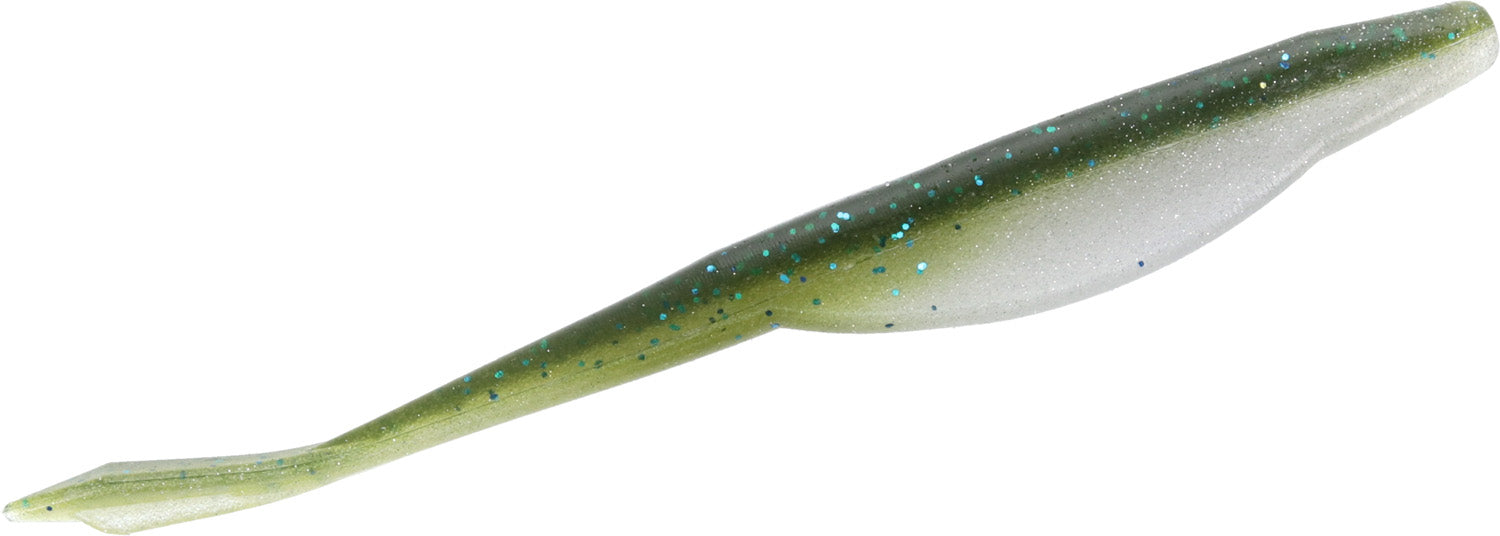 Yamamoto 5 Senko Soft Plastic Worm Bass Fishing Stick Bait Lures, 10 Pack, Green  Pumpkin Pepper Body/Chartreuse Tail