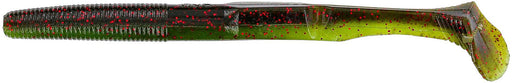 Gary Yamamoto 5 Inch Swim Senko Paddle Tail Swimbait - 10 Pack - Green Pumpkin with Red Flake with Fading Watermelon Laminate