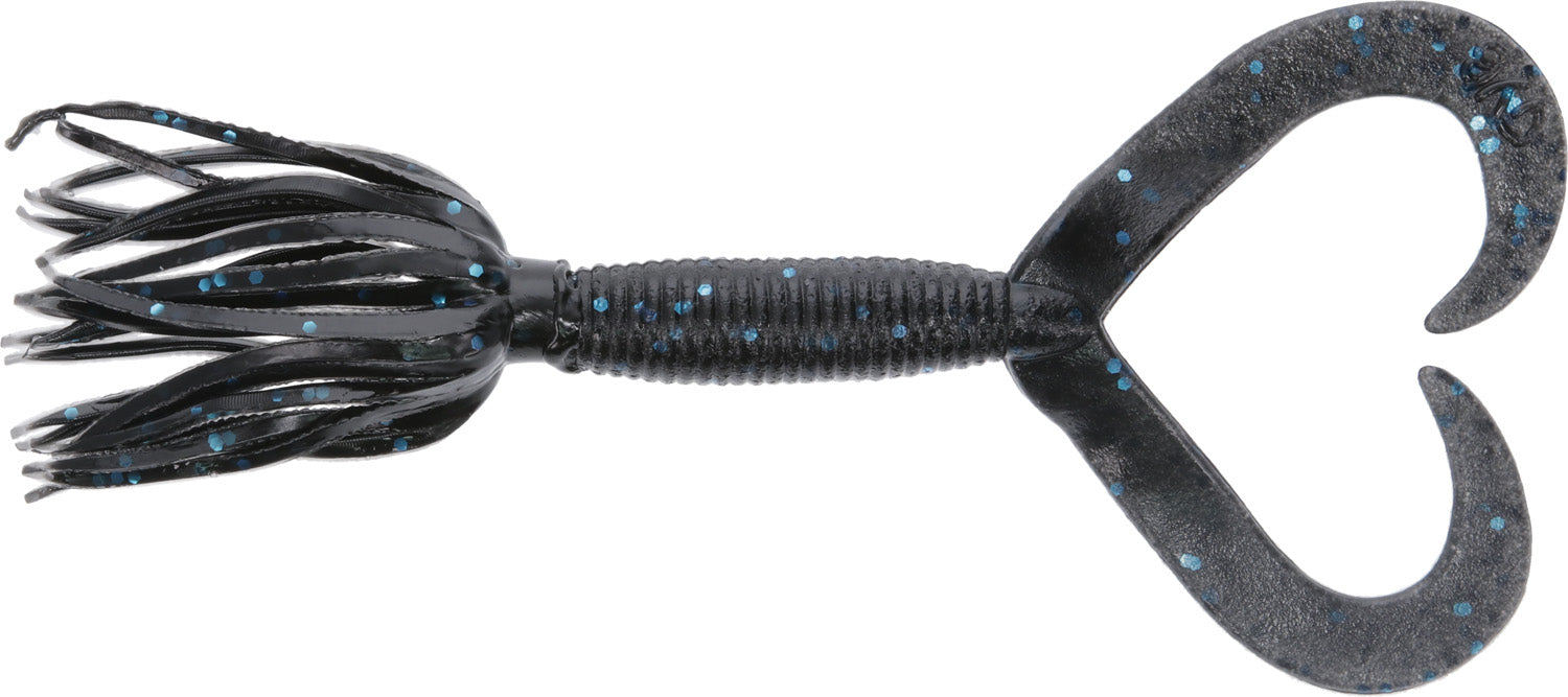 Gary Yamamoto Fishing Baits 5 Single Tail Hula Grub / Clear Blue Flake