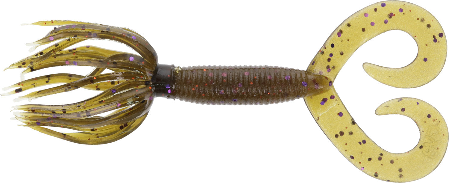 best 4 inch grub body lure for bass 4" green purple flake Curly Tail Grub Soft Fishing