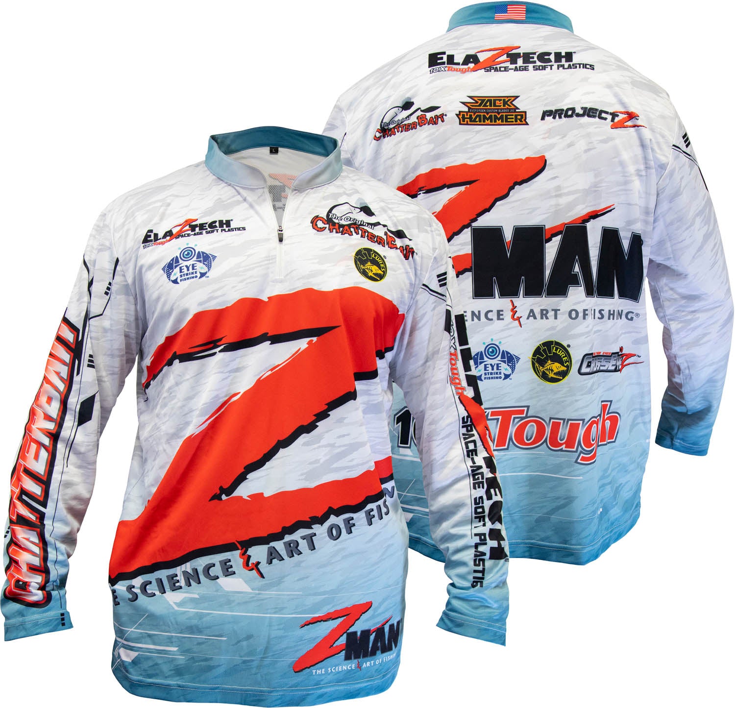 Pro Shop Fishing Jersey Bass Rapala Shirt Zip Jersey Tee Shirt