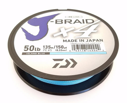 Daiwa J-Braid X4 Braided Line 150 Yards Island Blue 10 LB