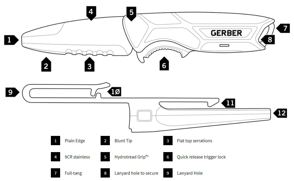 Gerber Crossriver Salt Rx Fixed Blade Rescue Knife
