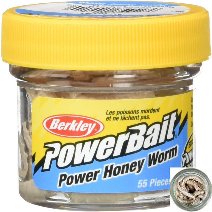 Berkley PowerBait 1 inch Honey Worm (55 per Jar)