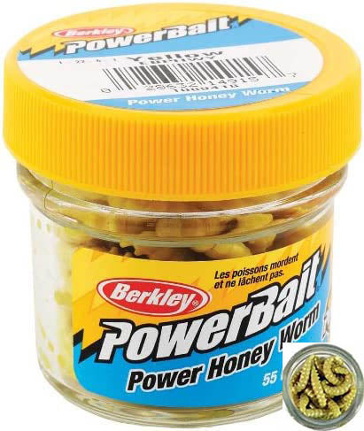 Berkley PowerBait 1 inch Honey Worm (55 per Jar)