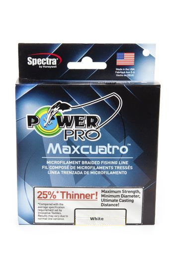 Power Pro Maxcuatro Spectra White Braided Line 100 pound / 500 Yards Power Pro Maxcuatro Spectra White Braided Line 100 pound / 500 Yards