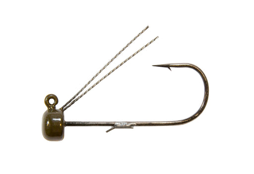 Z-Man Power Finesse ShroomZ Weedless Jigheads 3 pack - 1/10 oz - Green Pumpkin