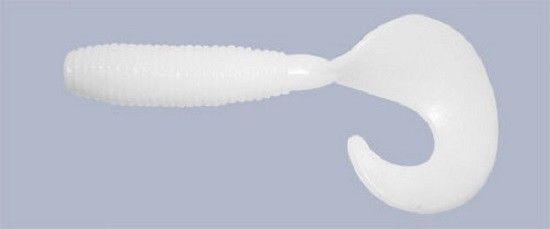 25ct PEARL WHITE 3 CURLY TAIL RING GRUBS Bass Fishing Lures Saltwater  Baits