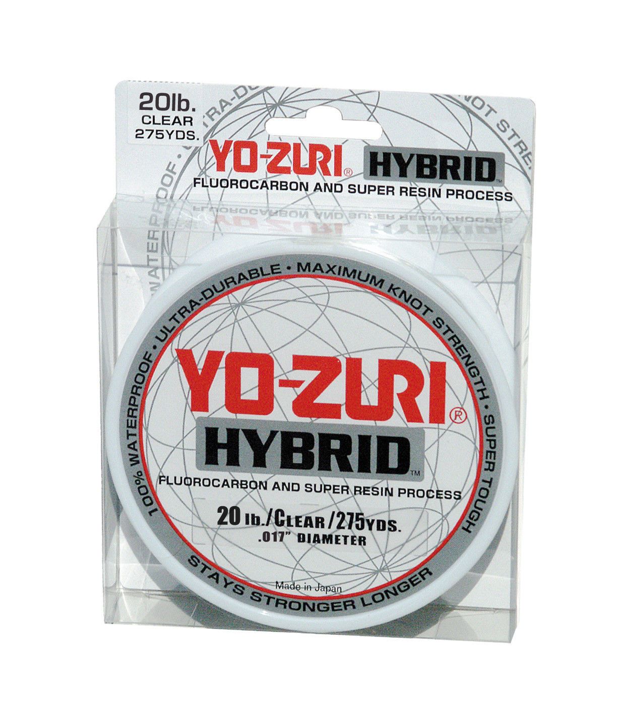 YO-ZURI Hybrid Fishing Line~Clear Flurocarbon & Nylon~275yd~20LB 0.017  diameter