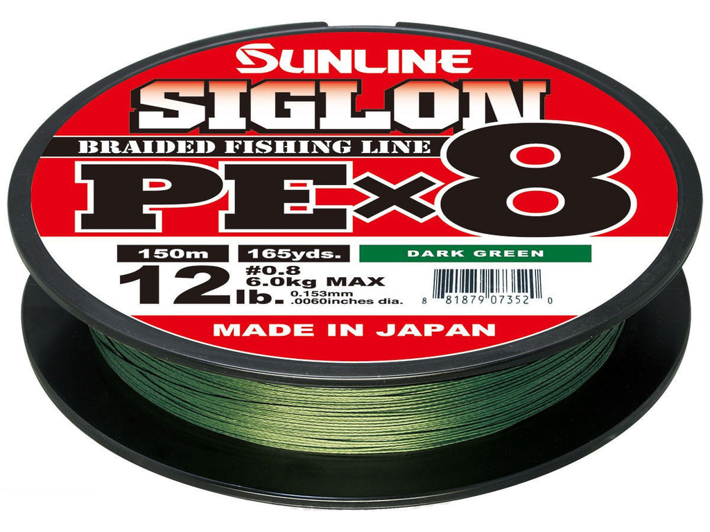 Sunline Siglon PEx8 Braided Line - - Dark Green 12lb