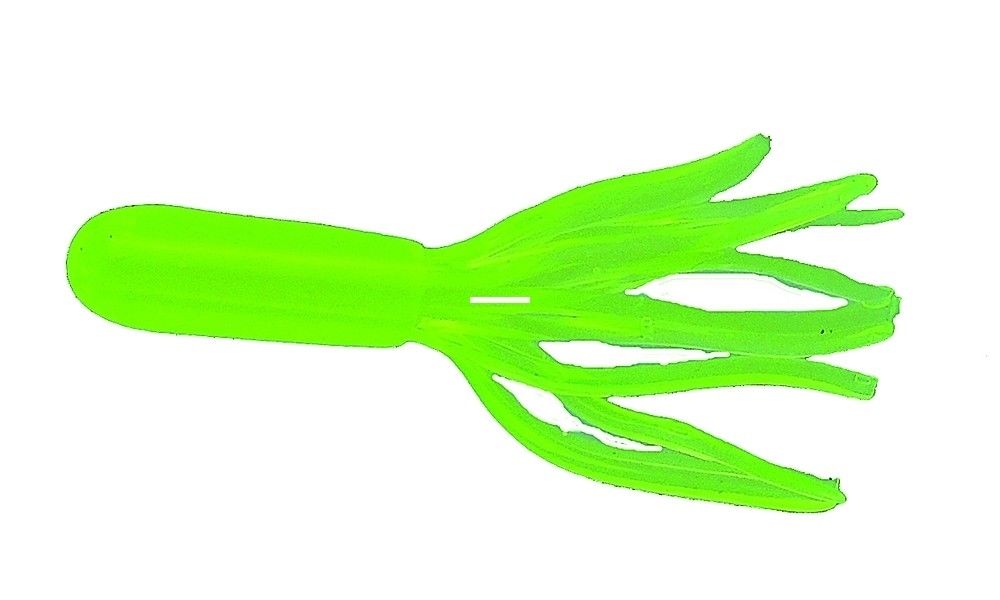 Jerry's Mini Skirt 1 1/2 inch Soft Plastic Tube 20 Pack Chartreuse