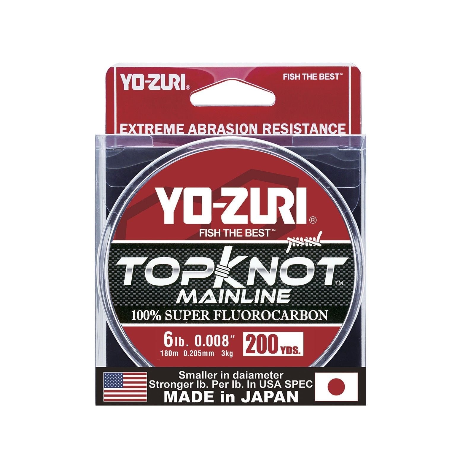 Yo-Zuri Topknot Mainline Fluorocarbon Line 6 lb.; Clear