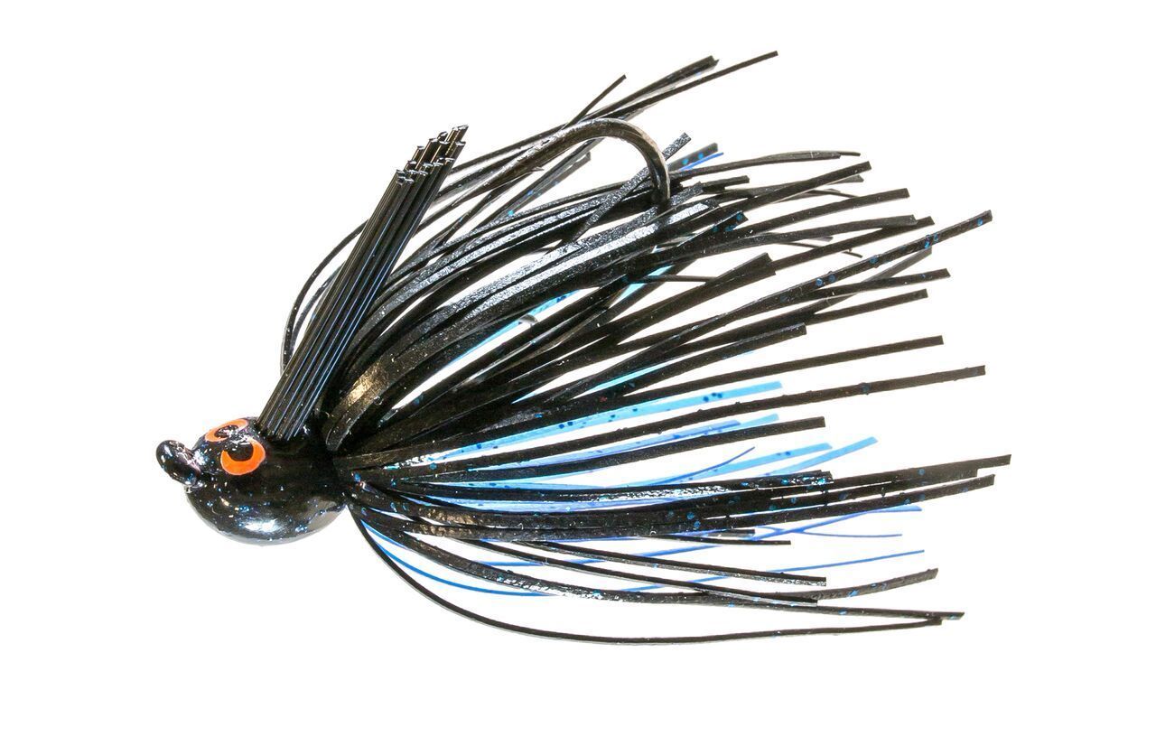Dobyns Jig 3/8 Oz - 3 Pack Midnight Blue Fishing Jigs With Gamakatsu Hook & Rubber Skirt