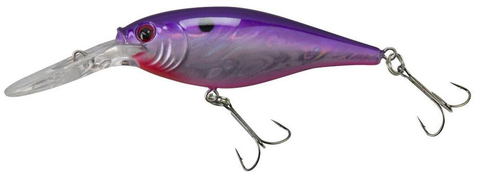 Berkley Flicker Shad Shallow Fishing Lure - Purple Tiger, 1/6 Oz, Crankbait For Freshwater