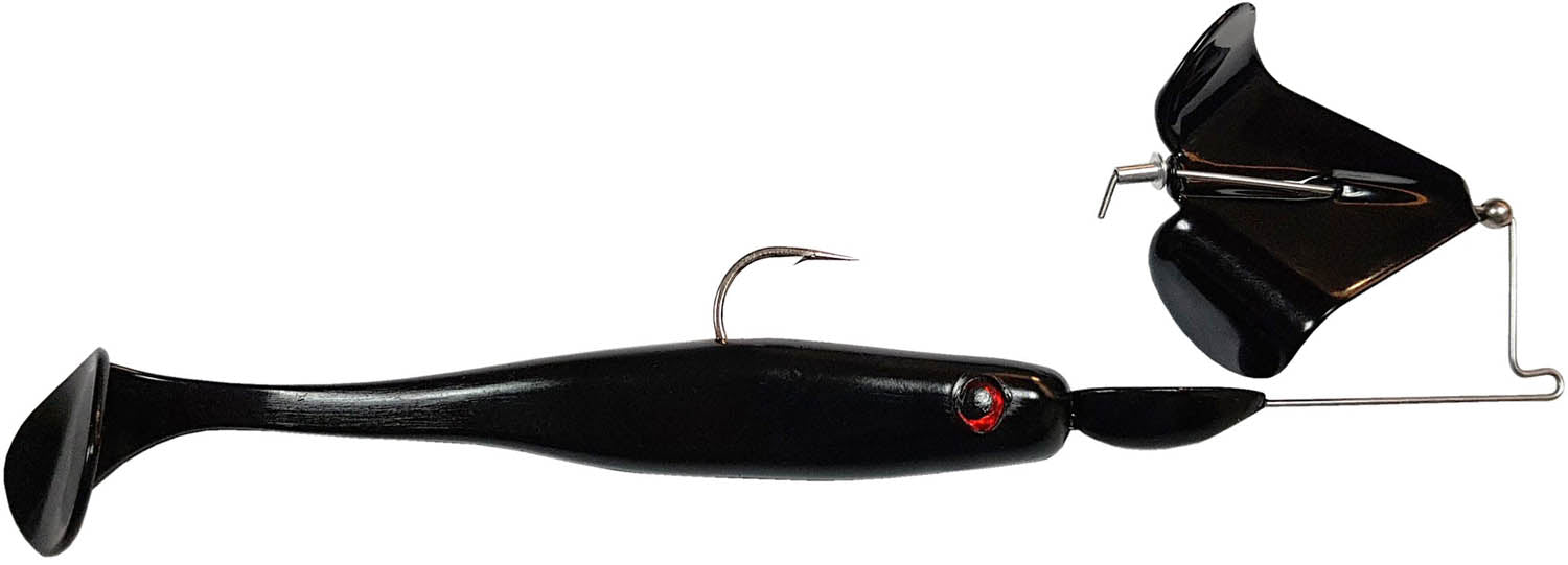 big baits fishing lures Suicide Buzz (Weight: 3/8 ounce, Color: Black Blade / Black) I Big Bite Baits