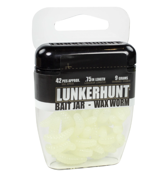 Lunkerhunt Wax Worm Bait Jar 1/3 oz.